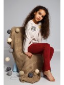 Beige Children\'s Blouse with Patches NDZ8166 - Online store - Boutique